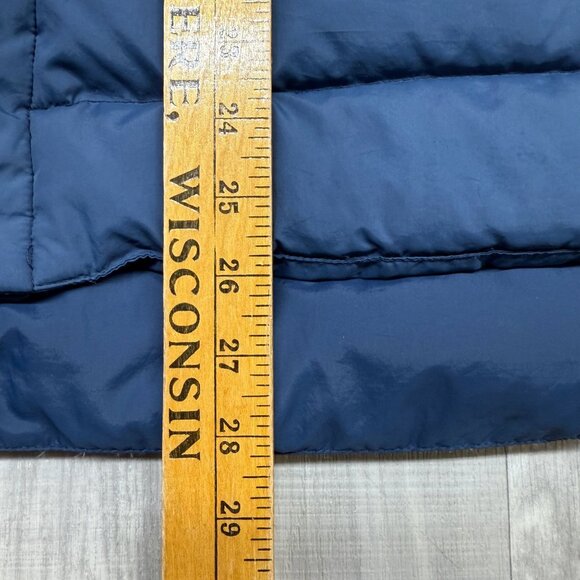 ✅ Mens XL Reg Cabela's Premier Northern Goose Down Puffer Vest Navy/Blue Snap - Picture 4 of 11